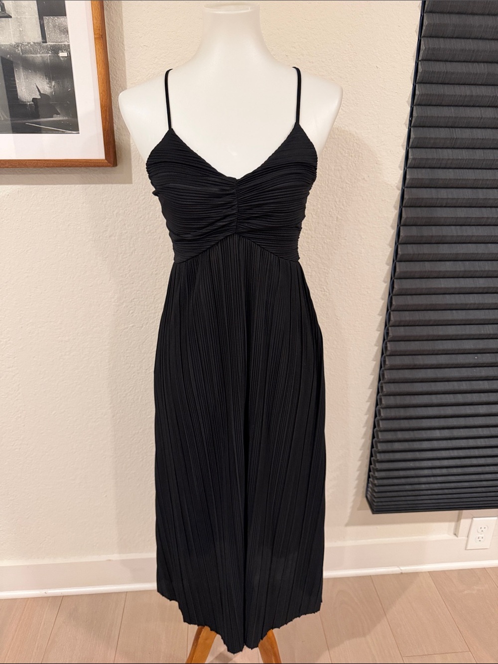 A New Day Plisse Pleated Spaghetti-Strap Midi Dress
